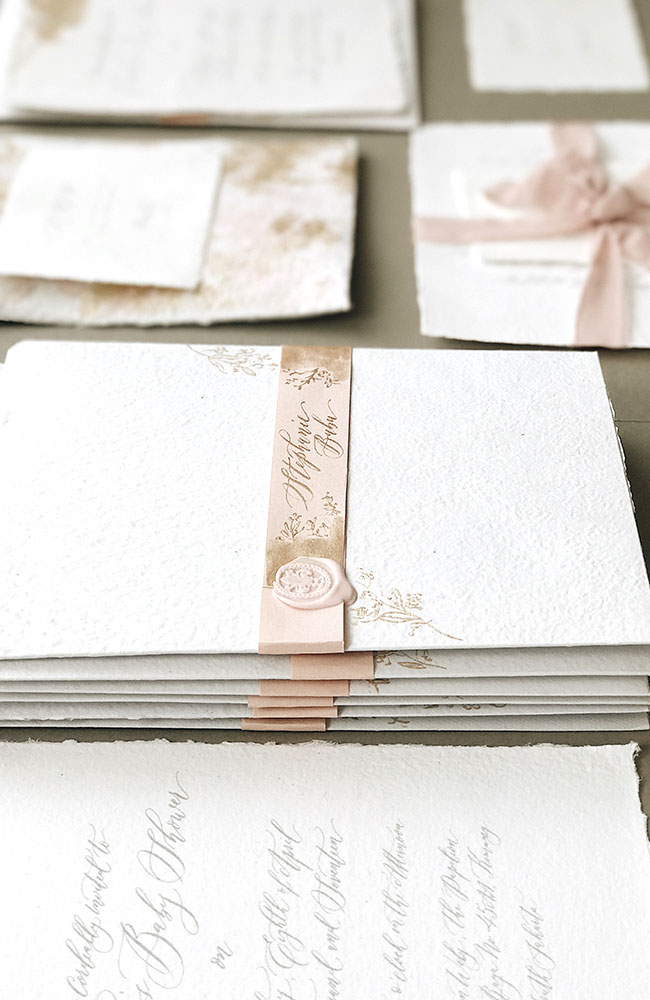 Blush & Gold Baby Shower Stationery gallery image