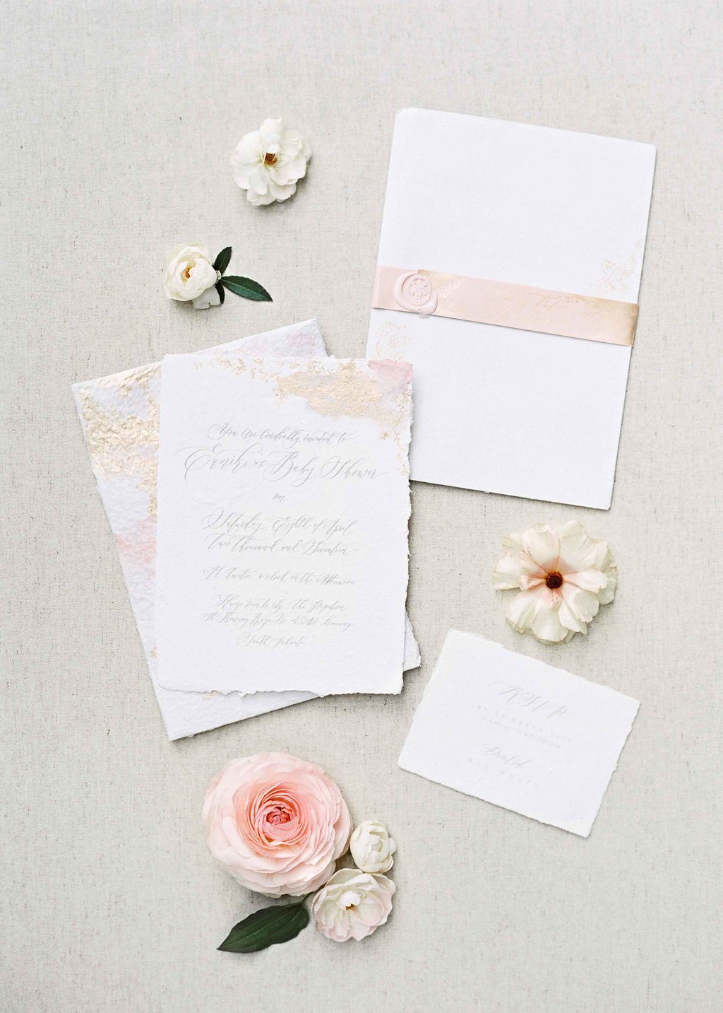 Blush & Gold Baby Shower Stationery gallery image