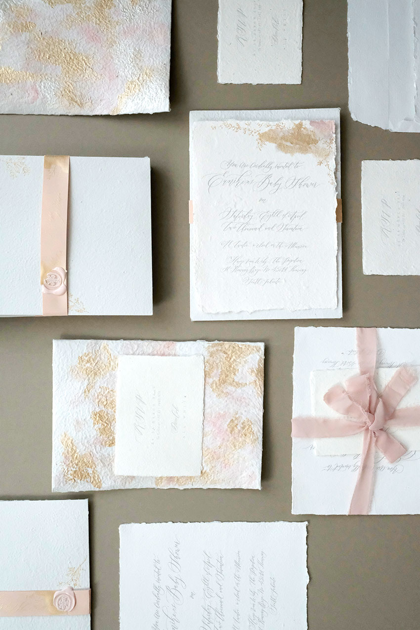 Blush & Gold Baby Shower Stationery gallery image