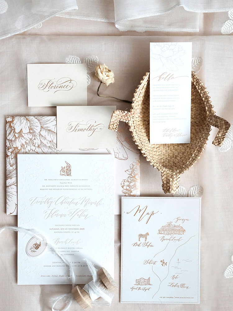 Peony and Lapin Invitation Suite